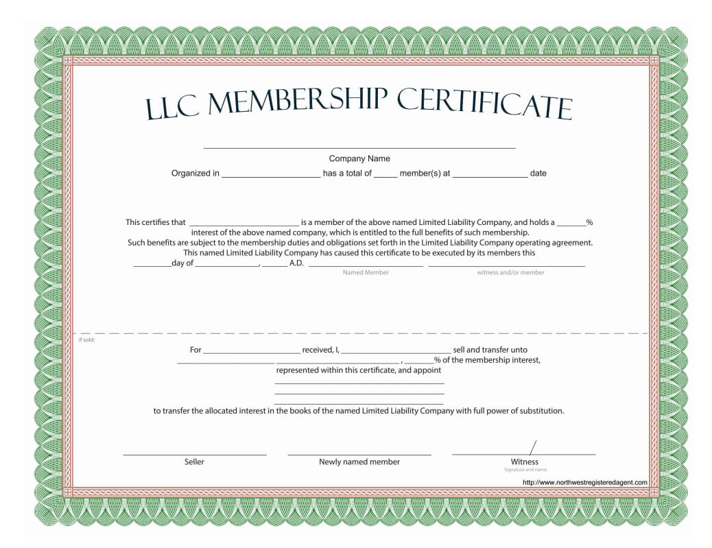 Llc Membership Certificate – Free Template Intended For Share Certificate Template Companies House