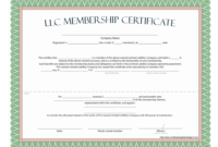 Llc Membership Certificate - Free Template pertaining to Llc Membership Certificate Template