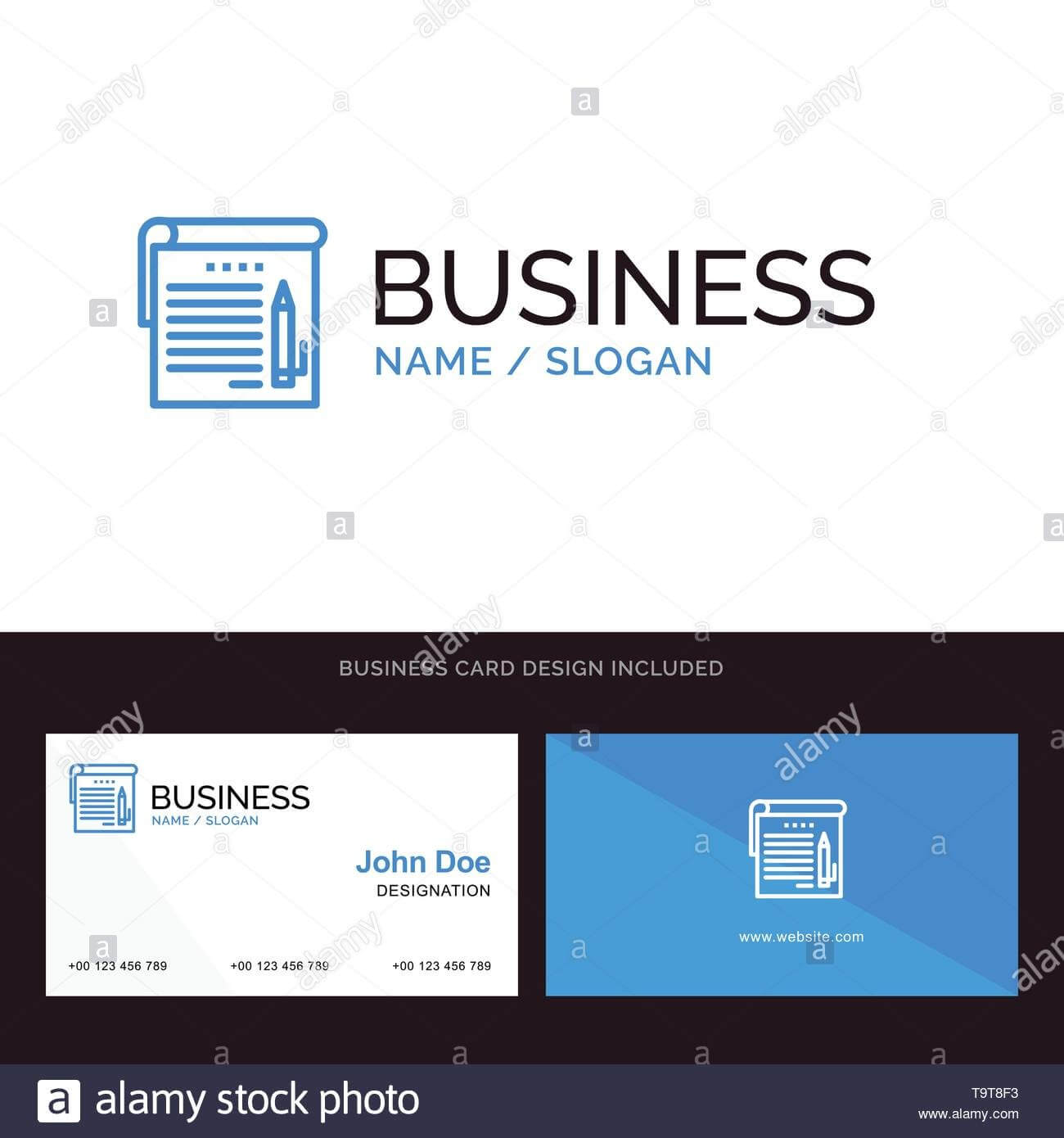 Logo And Business Card Template For Student, Notes, Note Inside Student Business Card Template