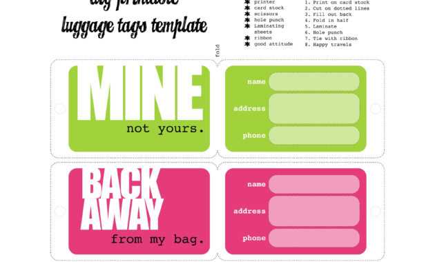 Luggage Tags Template | Luggage Tag Template, Label within Blank ...