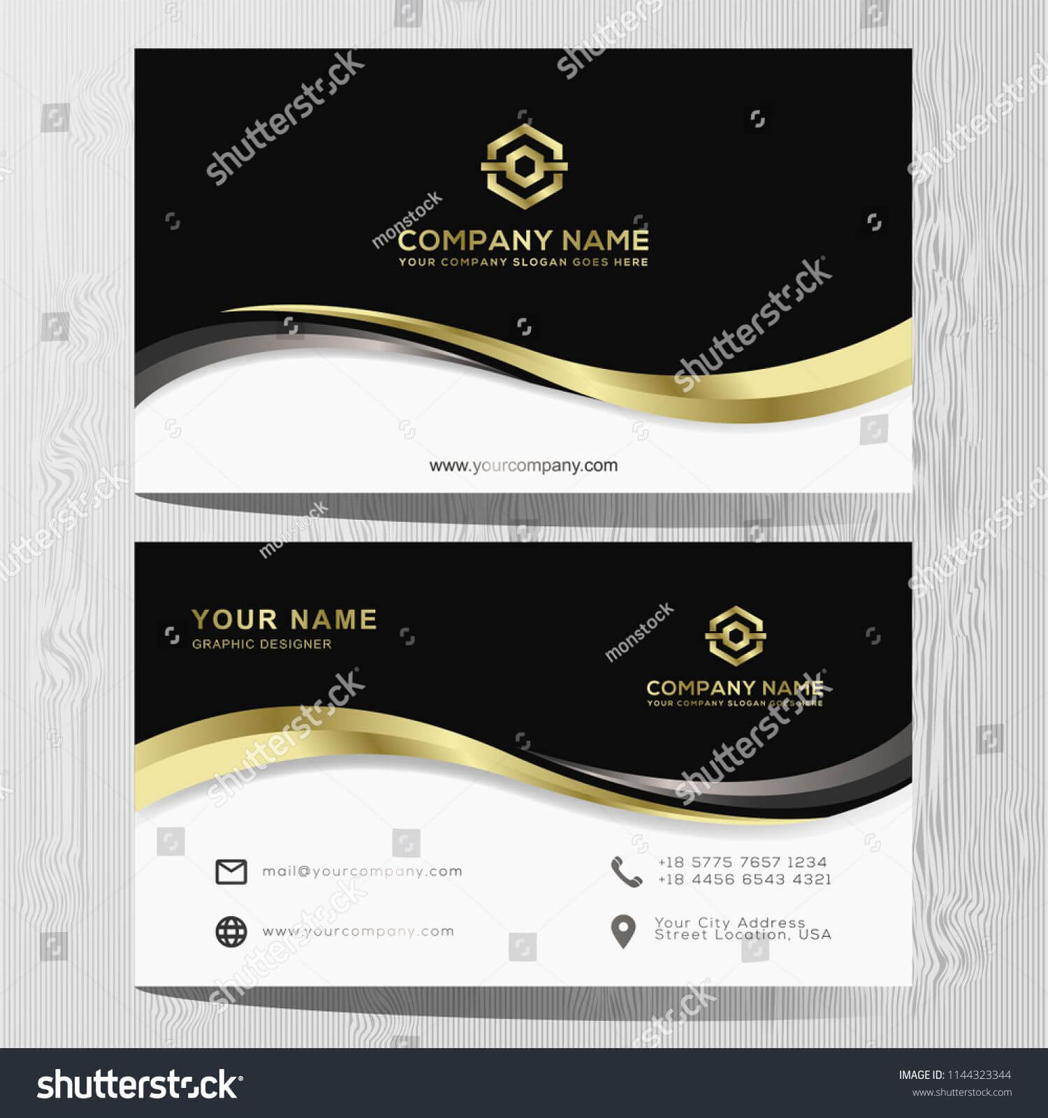 Luxury And Elegant Black Gold Business Cards Template On Within Advertising Cards Templates