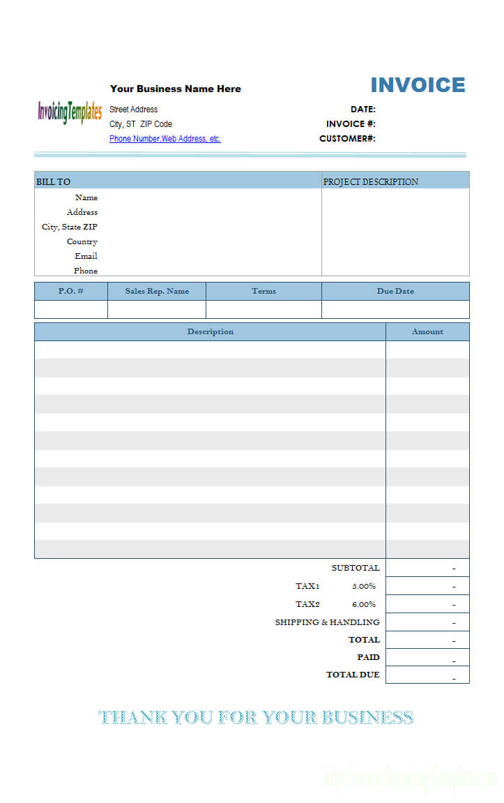 Mac Invoice Template Throughout Free Invoice Template Word Mac