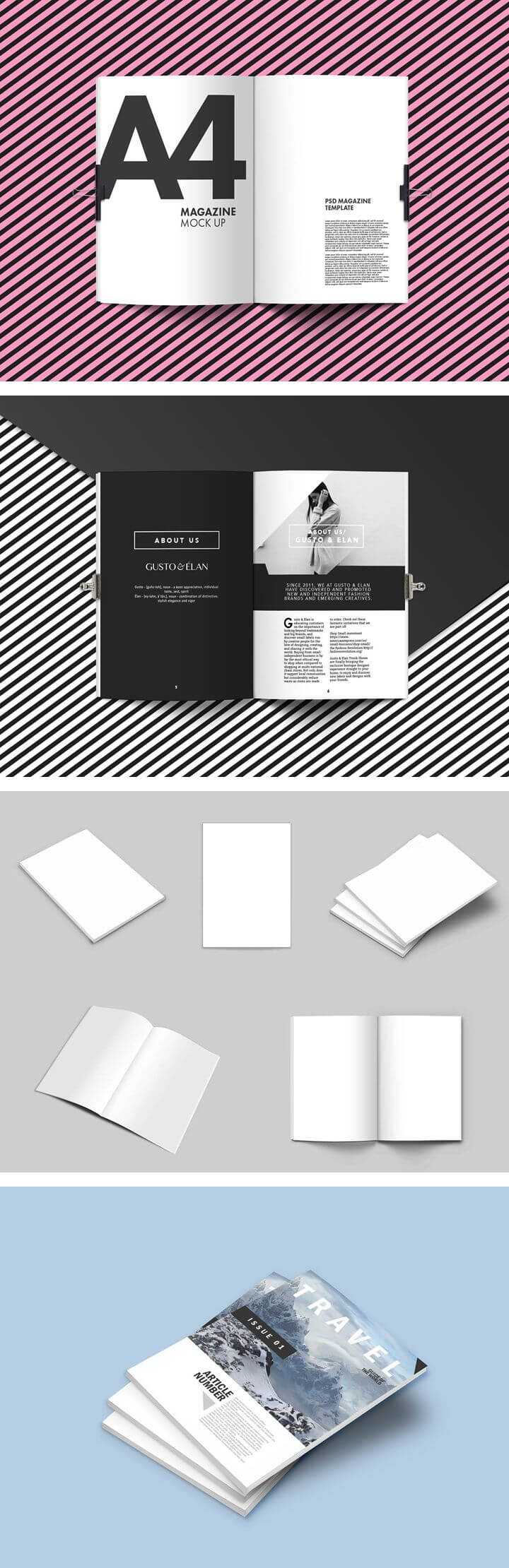 Magazine Mockups | Mockup Within Blank Magazine Template Psd