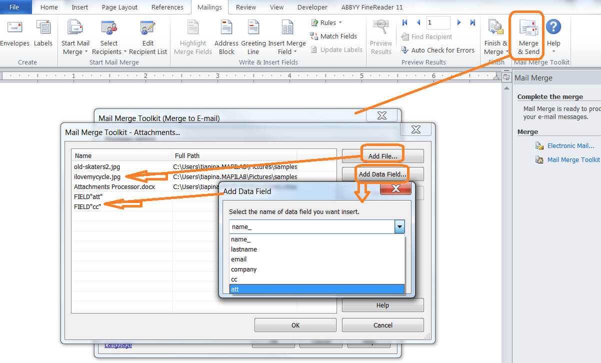 Mail Merge With Pdf Attachments In Outlook | Mapilab Blog Intended For How To Create A Mail Merge Template In Word 2010
