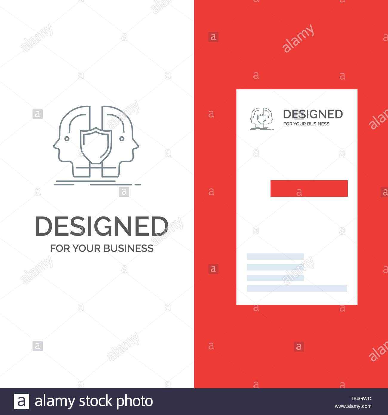 Man, Face, Dual, Identity, Shield Grey Logo Design And Throughout Shield Id Card Template