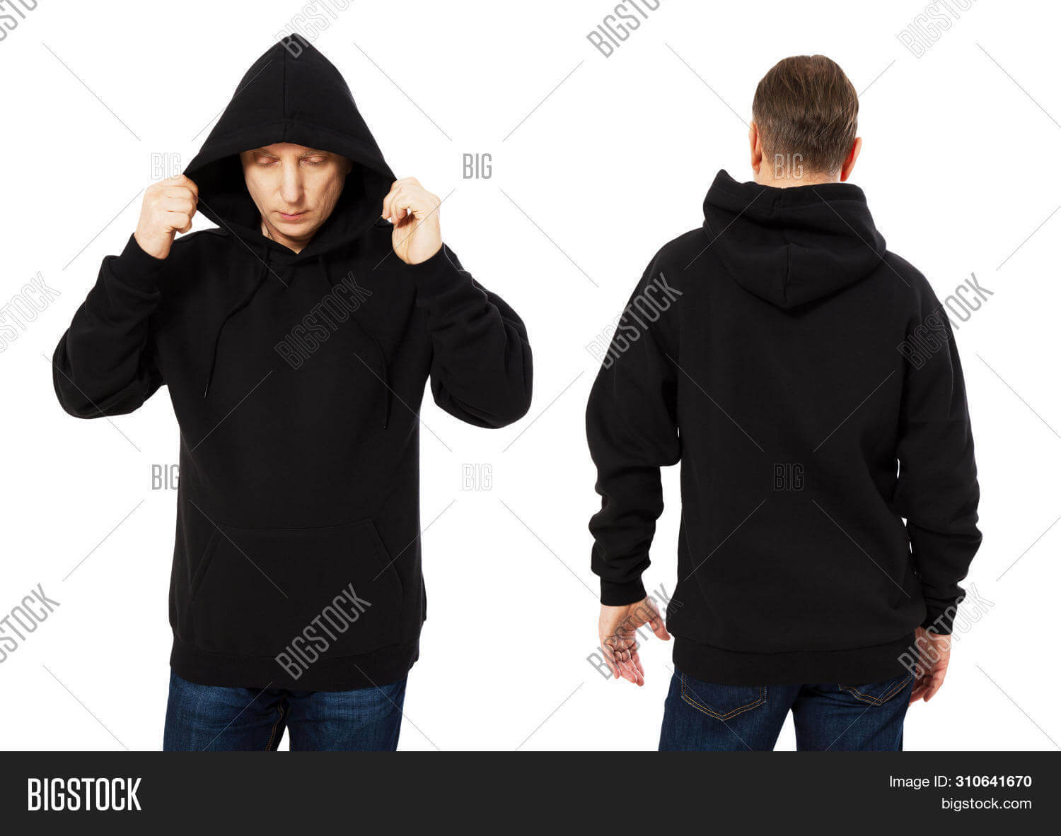 Man Template Mens Image & Photo (Free Trial) | Bigstock Inside Blank Black Hoodie Template