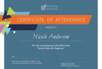 Marketing Workshop - Certificate Template - Visme pertaining to Workshop Certificate Template