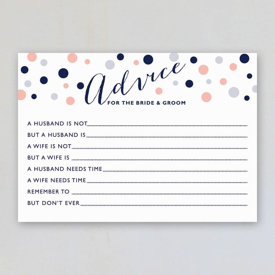 Marriage Advice Cards Pack Of Eight Cards | Wedding Advice For Marriage Advice Cards Templates