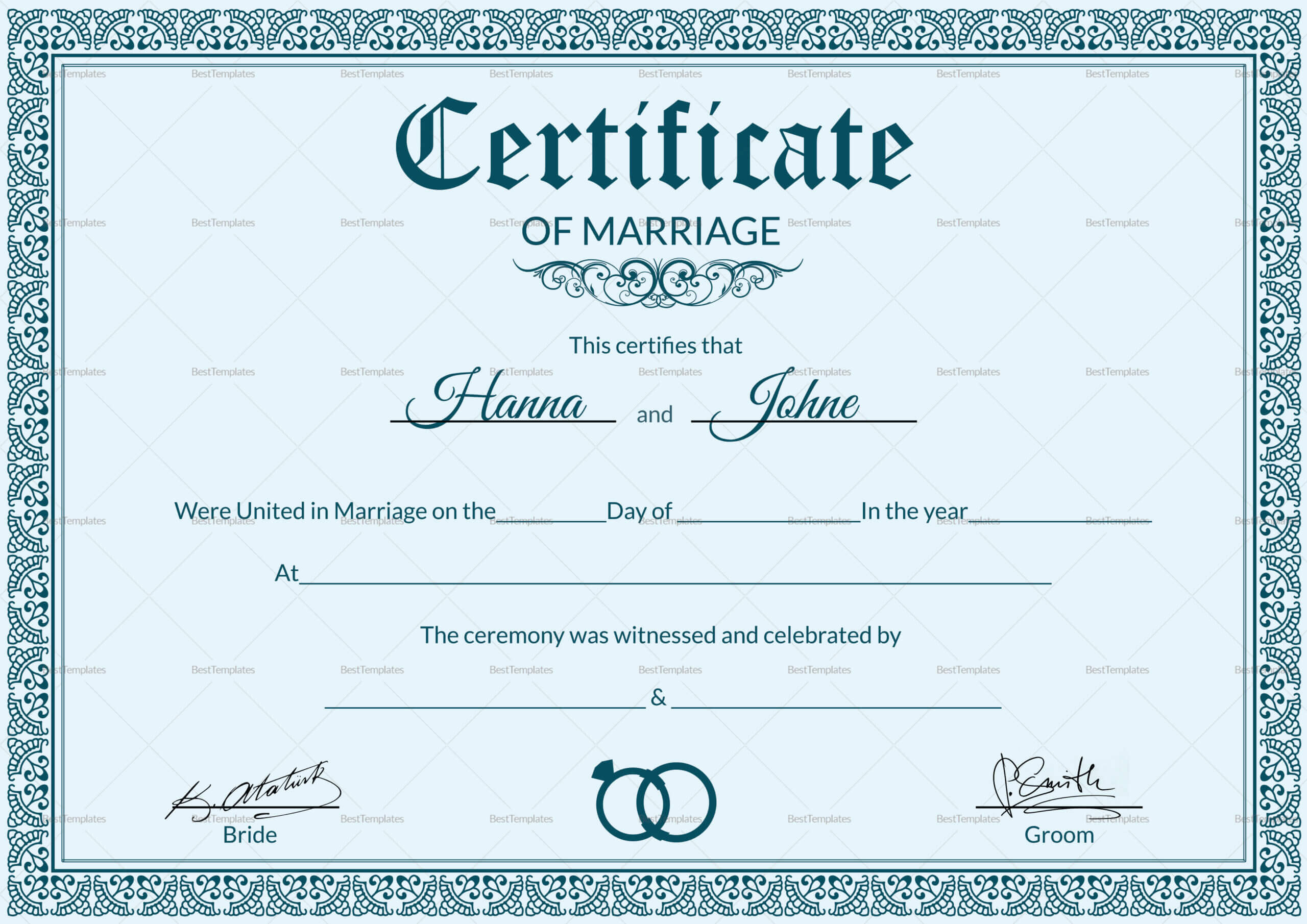 Marriage Certificate Template Word – Zimer.bwong.co Inside Blank Marriage Certificate Template