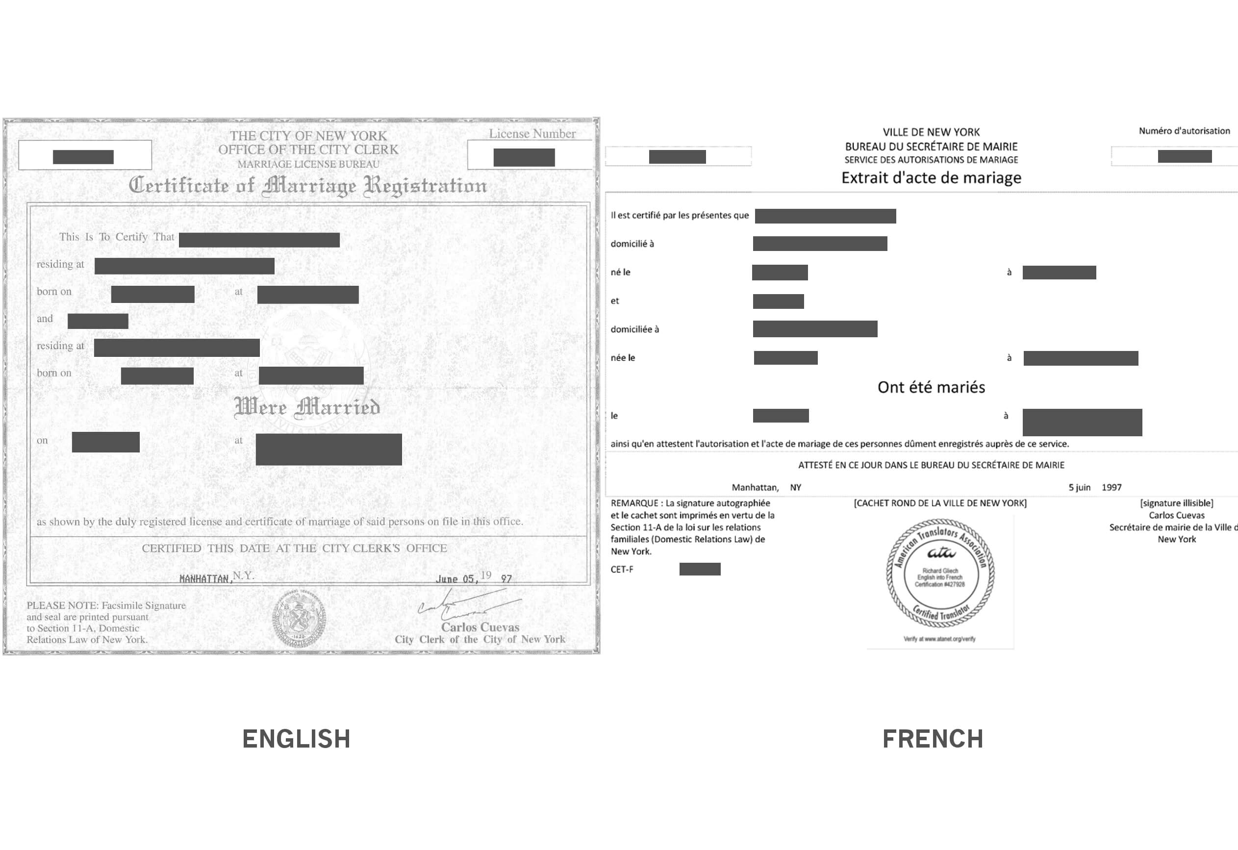 Marriage Certificate Translation Sample – Richard Gliech Pertaining To Marriage Certificate Translation Template