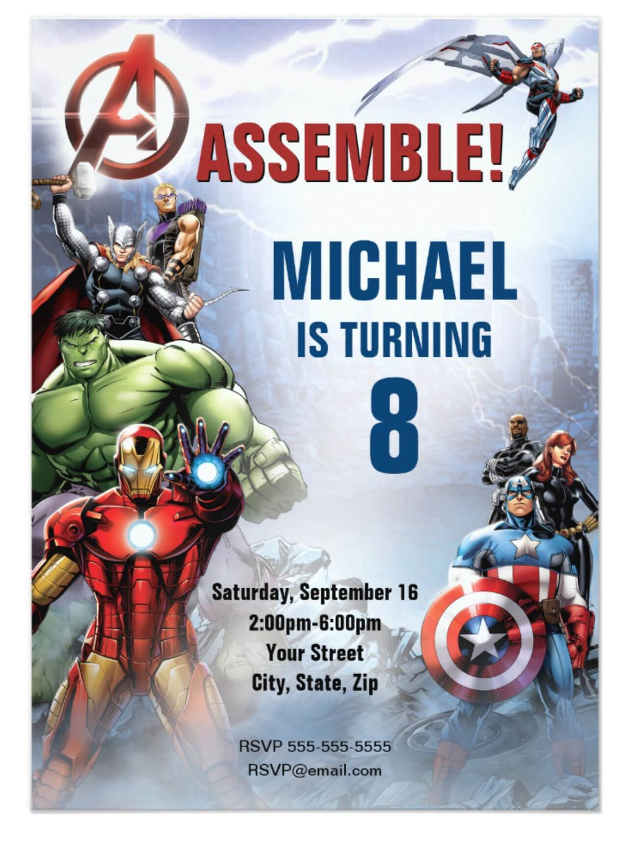Marvel | Avengers – Birthday Invitation | Zazzle Pertaining To Avengers Birthday Card Template