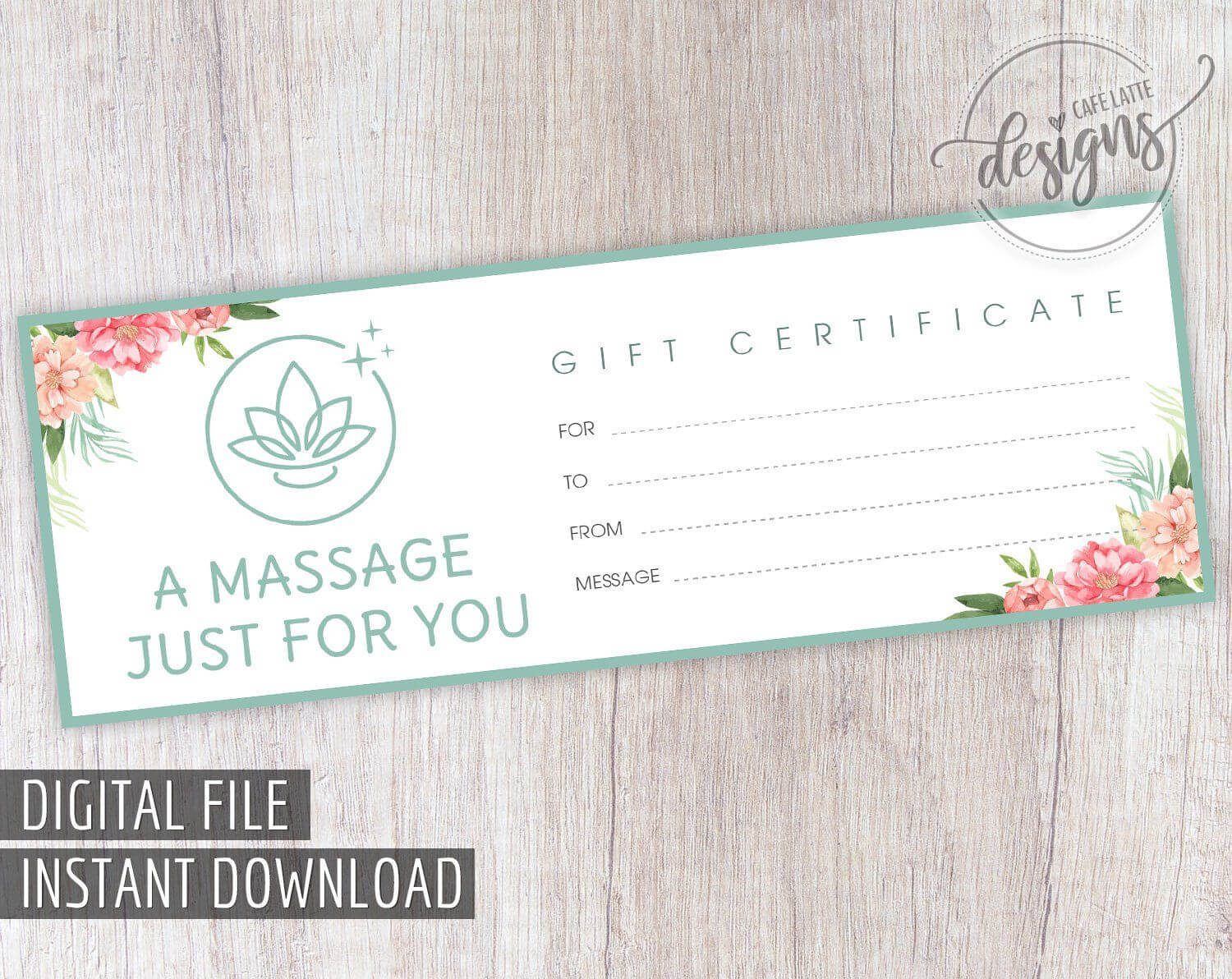 Massage Gift Certificate, Easter Gift Certificate Printable In Spa Day Gift Certificate Template