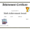 Math Achievement Award Printable Certificate Pdf | Award Throughout Classroom Certificates Templates