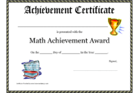 Math Achievement Award Printable Certificate Pdf | Printable regarding Math Certificate Template