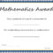 Mathematics Award Certificate Template – Sample Templates Throughout Math Certificate Template