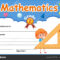 Mathematics Diploma Certificate Template Illustration In Math Certificate Template
