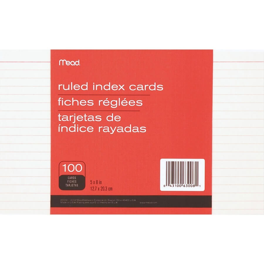 Mead Printable Index Card – The Knowledge Tree Within 5 By 8 Index Card Template