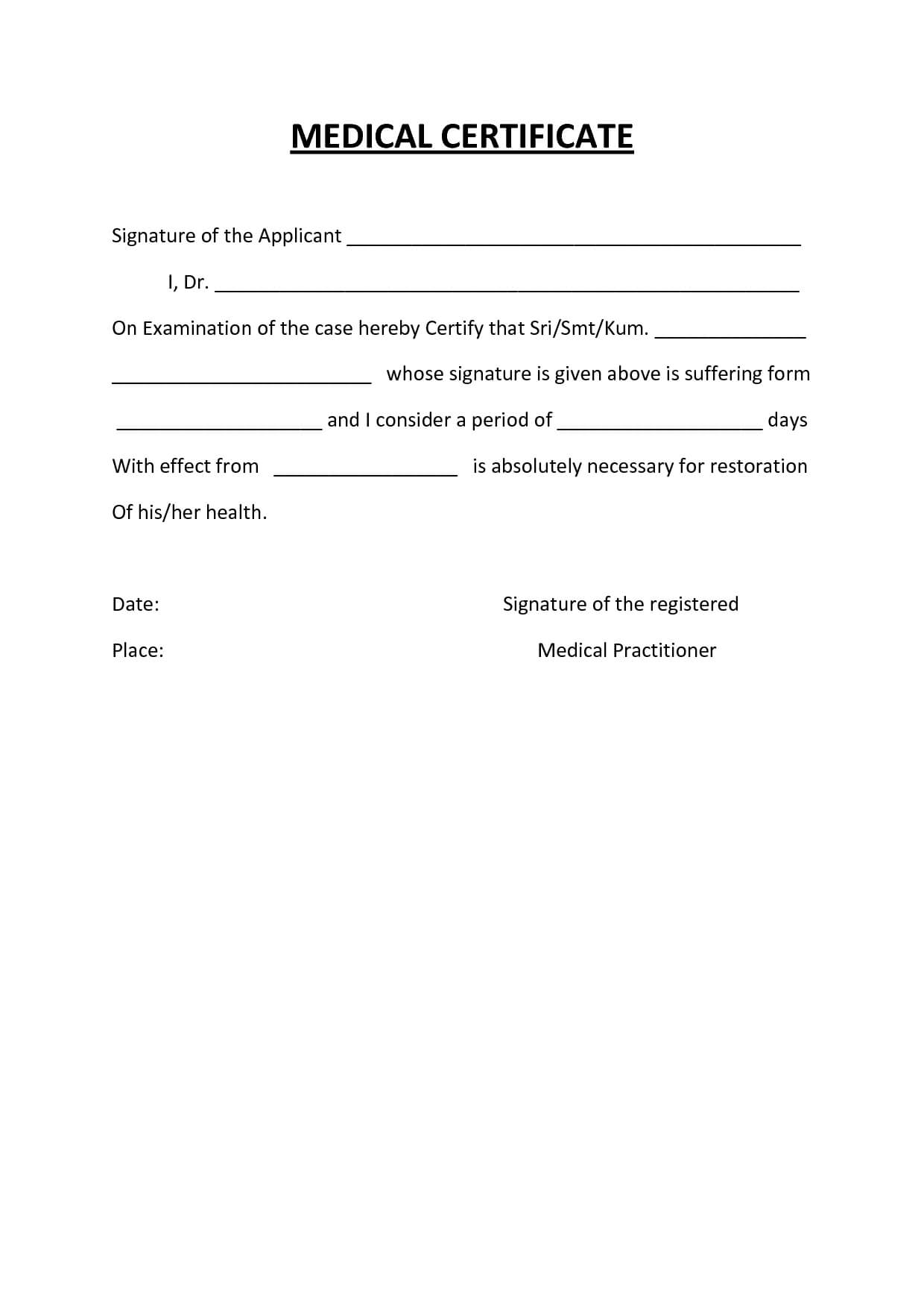 Medical Certificate Template Australia Fake Doctors Note Intended For Australian Doctors Certificate Template