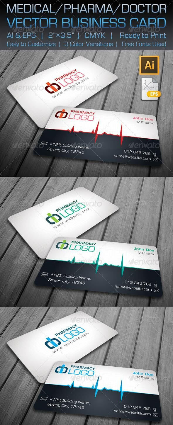 Medical / Pharma / Doctor Business Card | Business Card With Medical Business Cards Templates Free