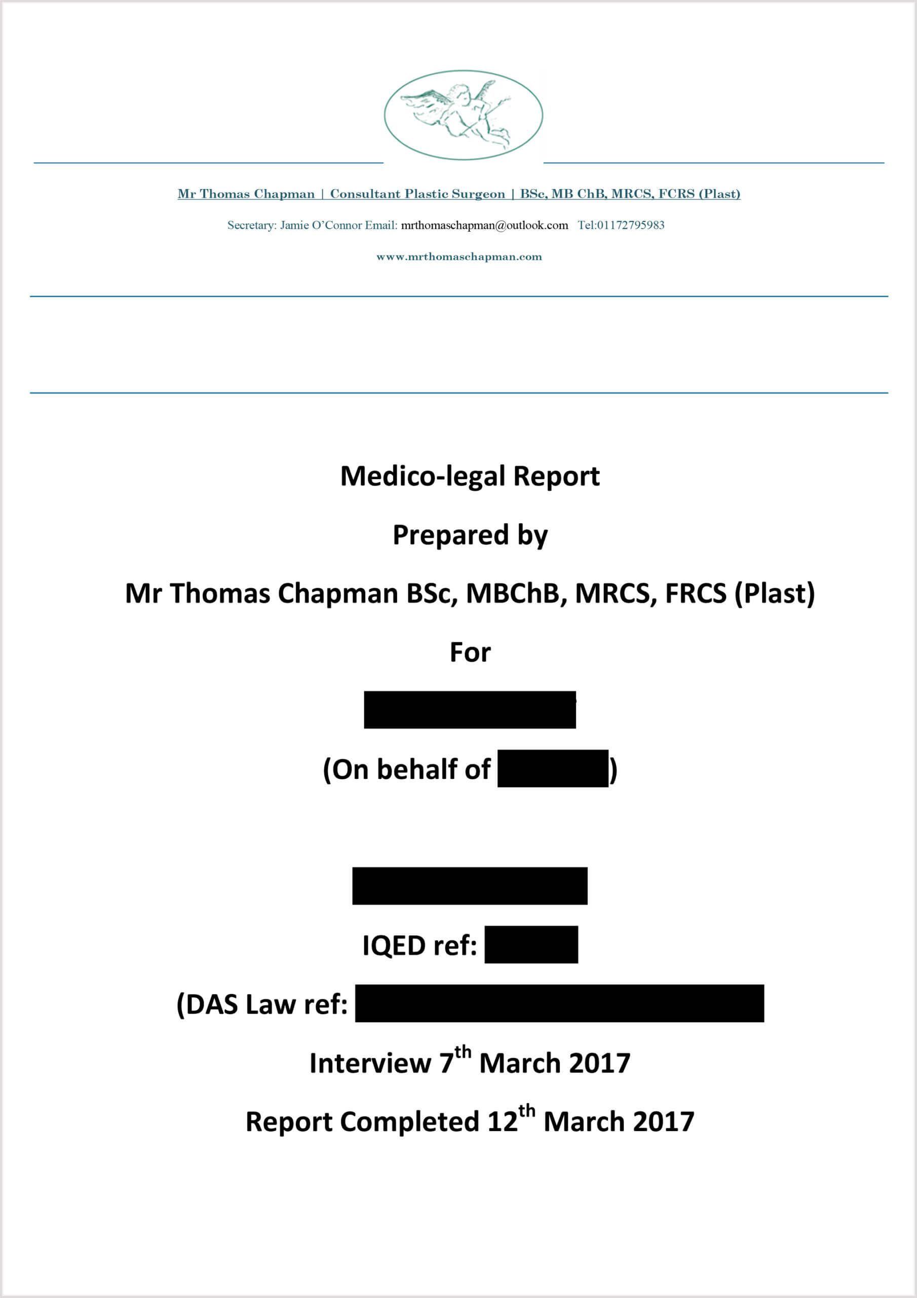 Medicolegal Reporting – Mr Thomas Chapman Pertaining To Medical Legal Report Template
