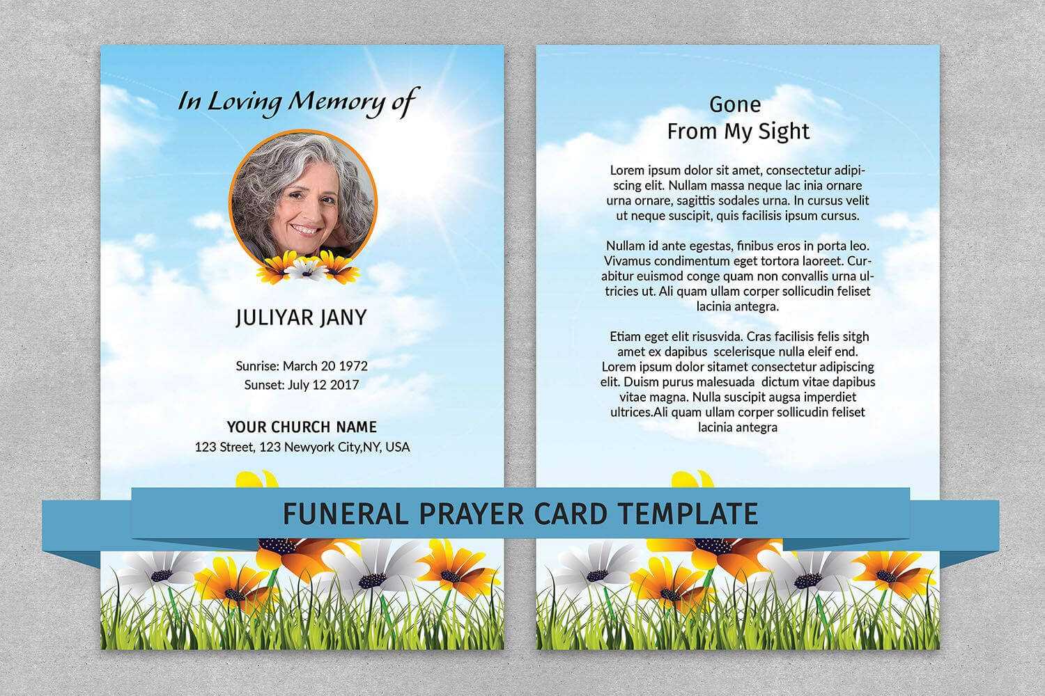 Memorial Prayer Card Template | Funeral Prayer Card For Prayer Card Template For Word