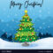 Merry Christmas Card Template With Christmas Tree With Adobe Illustrator Christmas Card Template