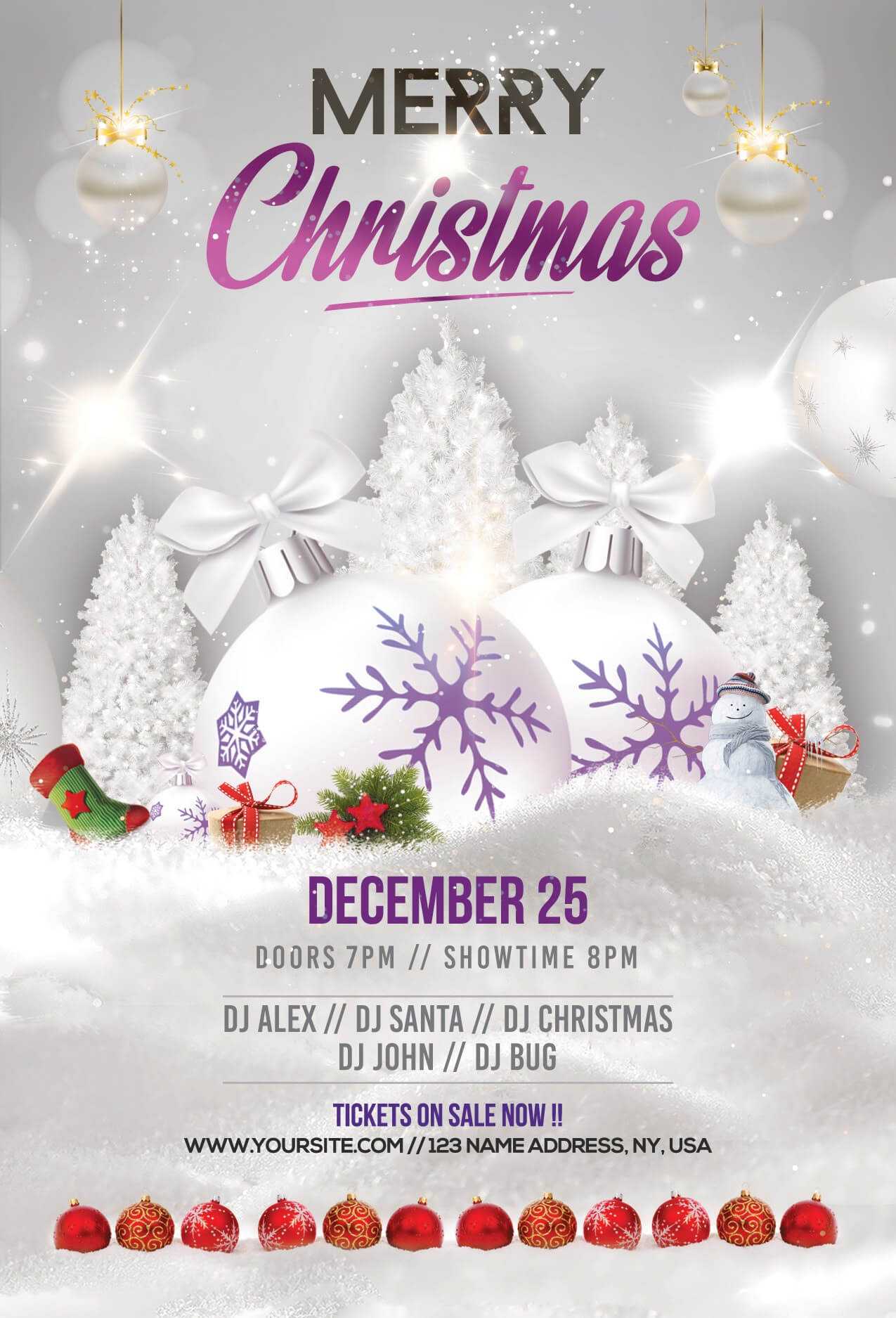 Merry Christmas & Holiday Free Psd Flyer Template - Free Psd In Christmas Brochure Templates Free