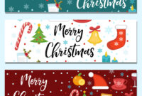 Merry Christmas Set Of Banners Template With inside Merry Christmas Banner Template