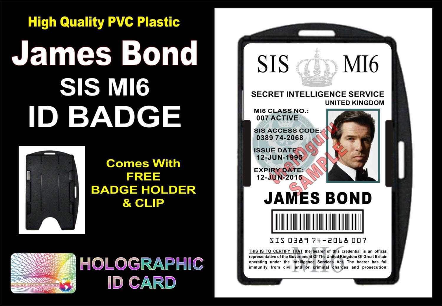 Mi6 Id Card Template ] - James Bond 007 Mi5 Id Badge Card Gt With Regard To Mi6 Id Card Template