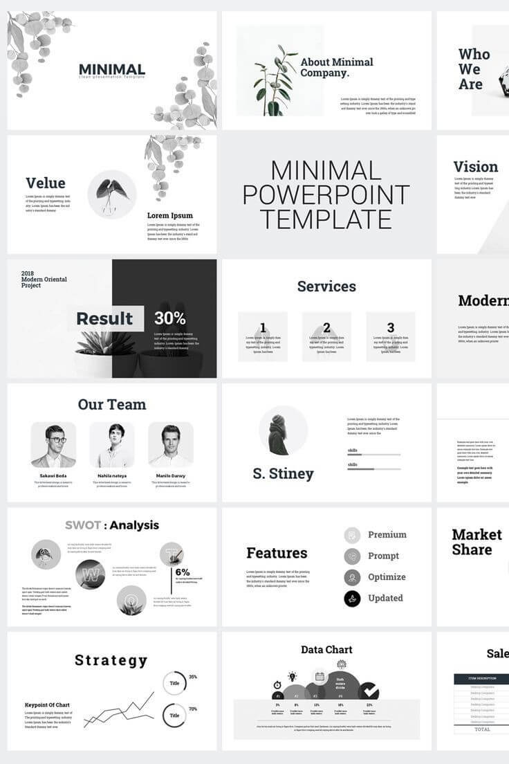 Minimal Clean Business Presentation Powerpoint Template Within Replace Powerpoint Template