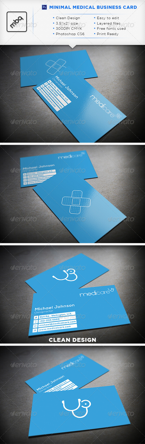 Minimal Medical Business Card. #graphicriver Minimal Medical Regarding Medical Business Cards Templates Free