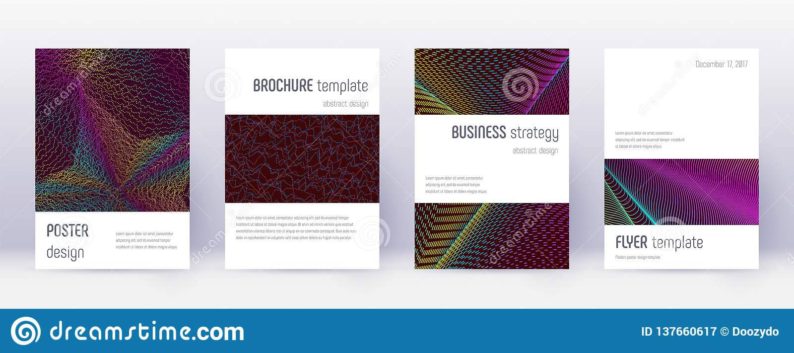 Minimalistic Brochure Design Template Set. Rainbow Stock Pertaining To Wine Brochure Template