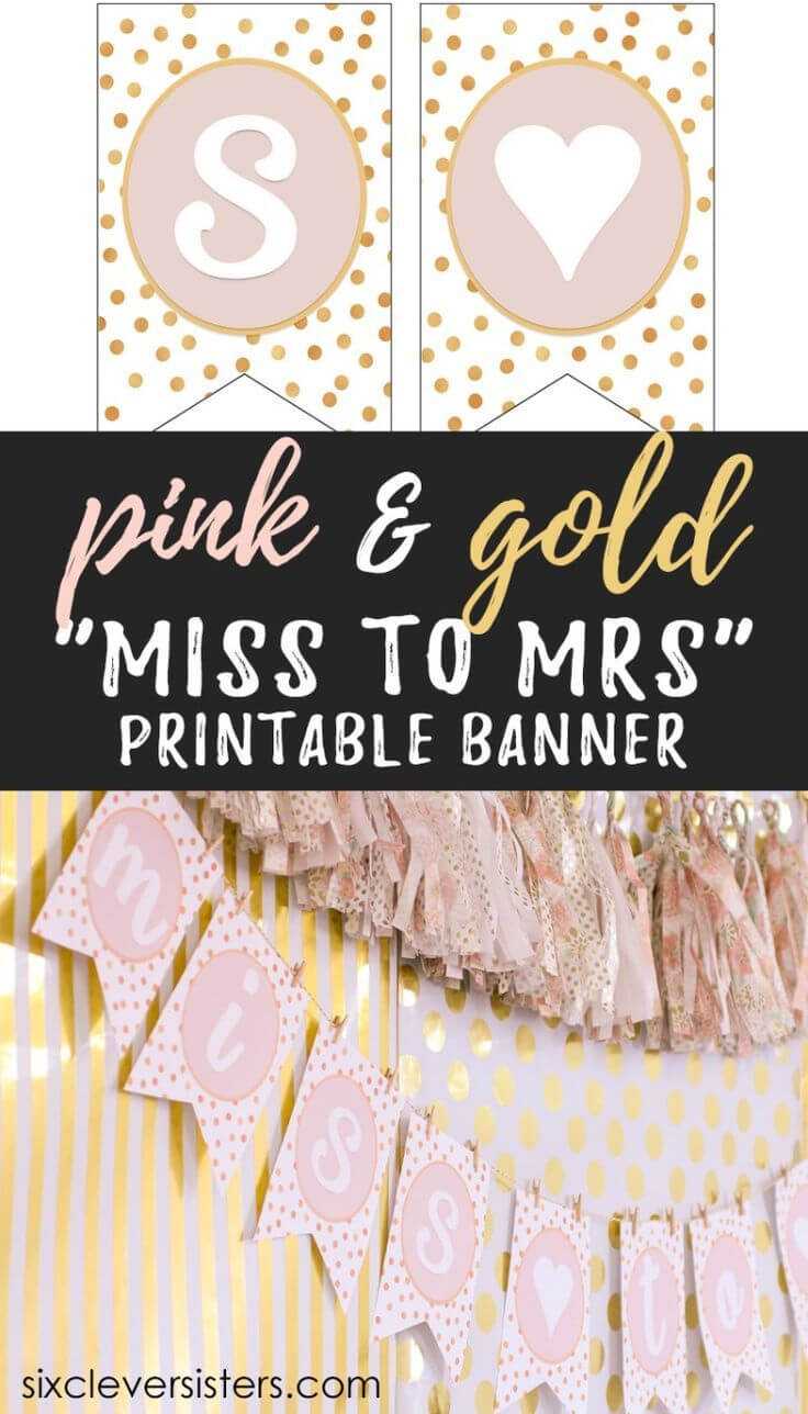 Miss To Mrs Banner - Free Printable | Bridal Shower Banner Within Free Bridal Shower Banner Template