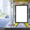 Mock Up Banner Template At Bus Shelter Media Outdoor City Intended For Street Banner Template