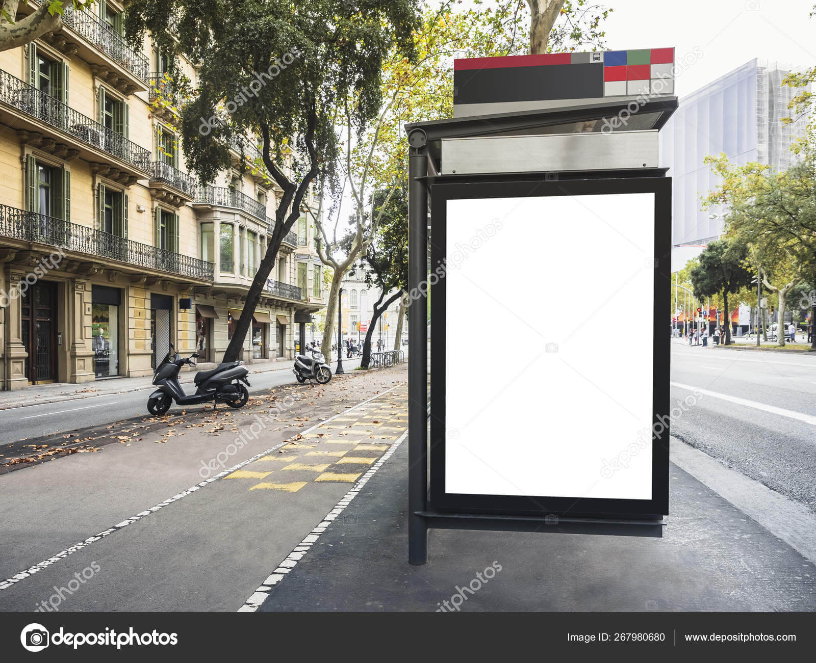 Mock Up Billboard Banner Template At Bus Stop Media Outdoor Pertaining To Street Banner Template