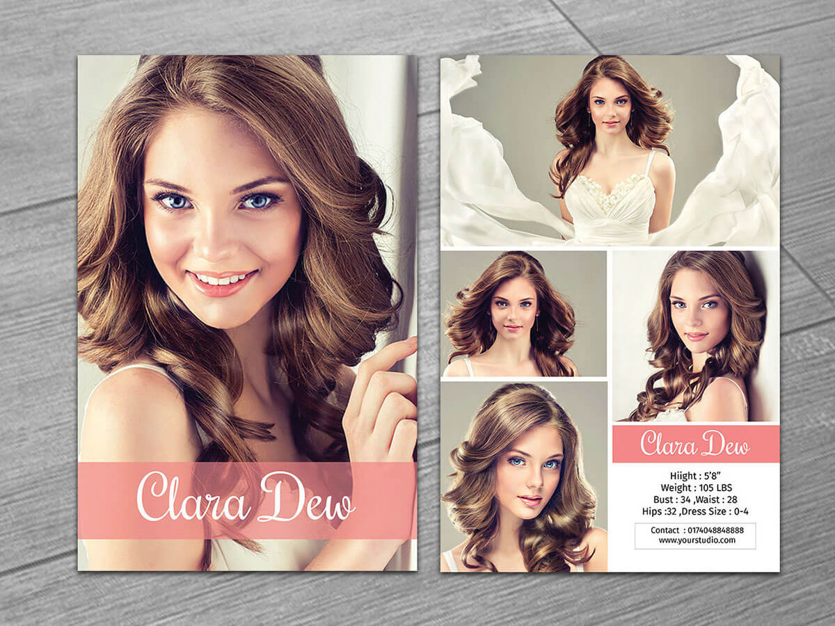 Model Comp Card On Behance For Zed Card Template