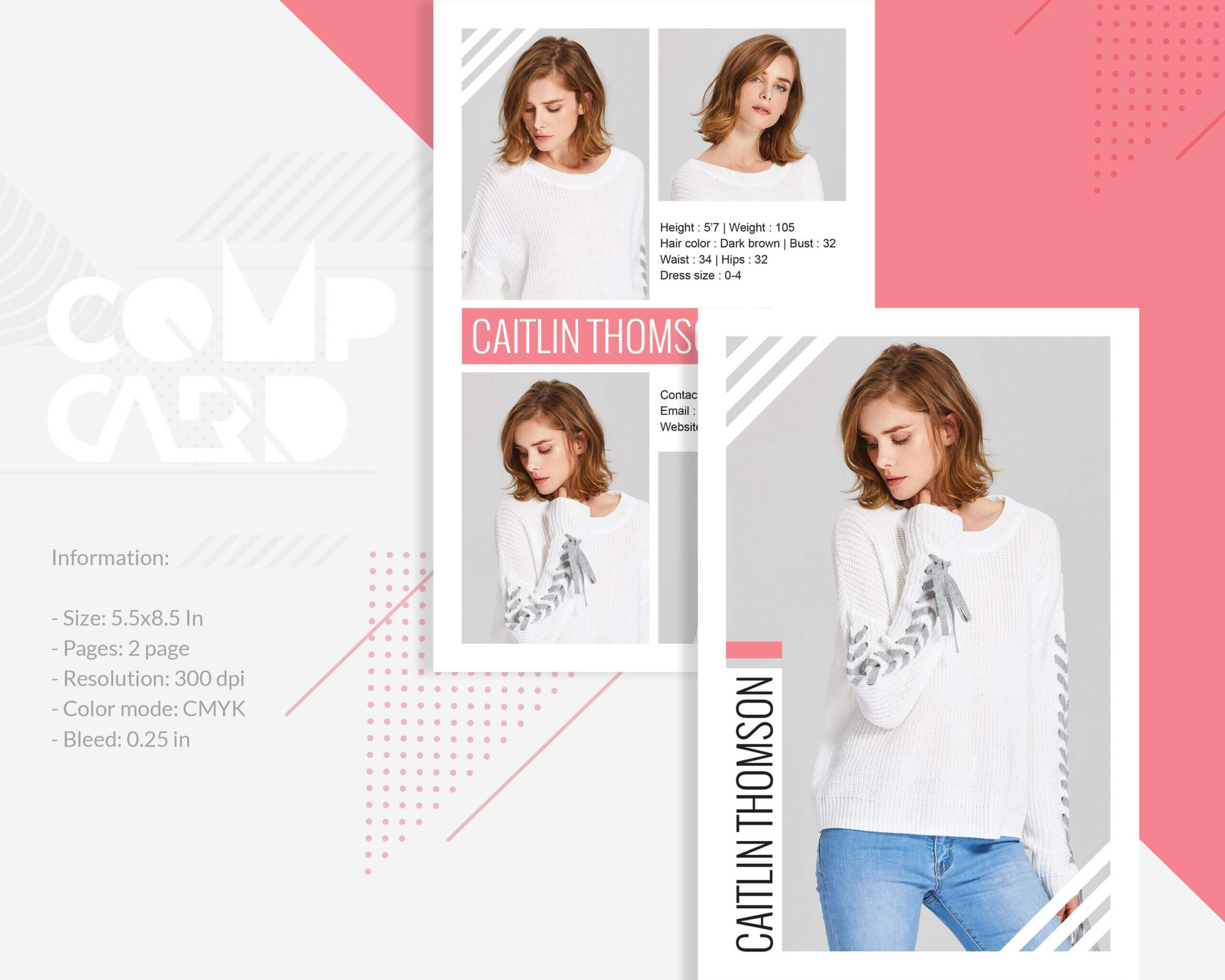 Modeling Comp Card | Fashion Model Comp Card Template In Comp Card Template Download