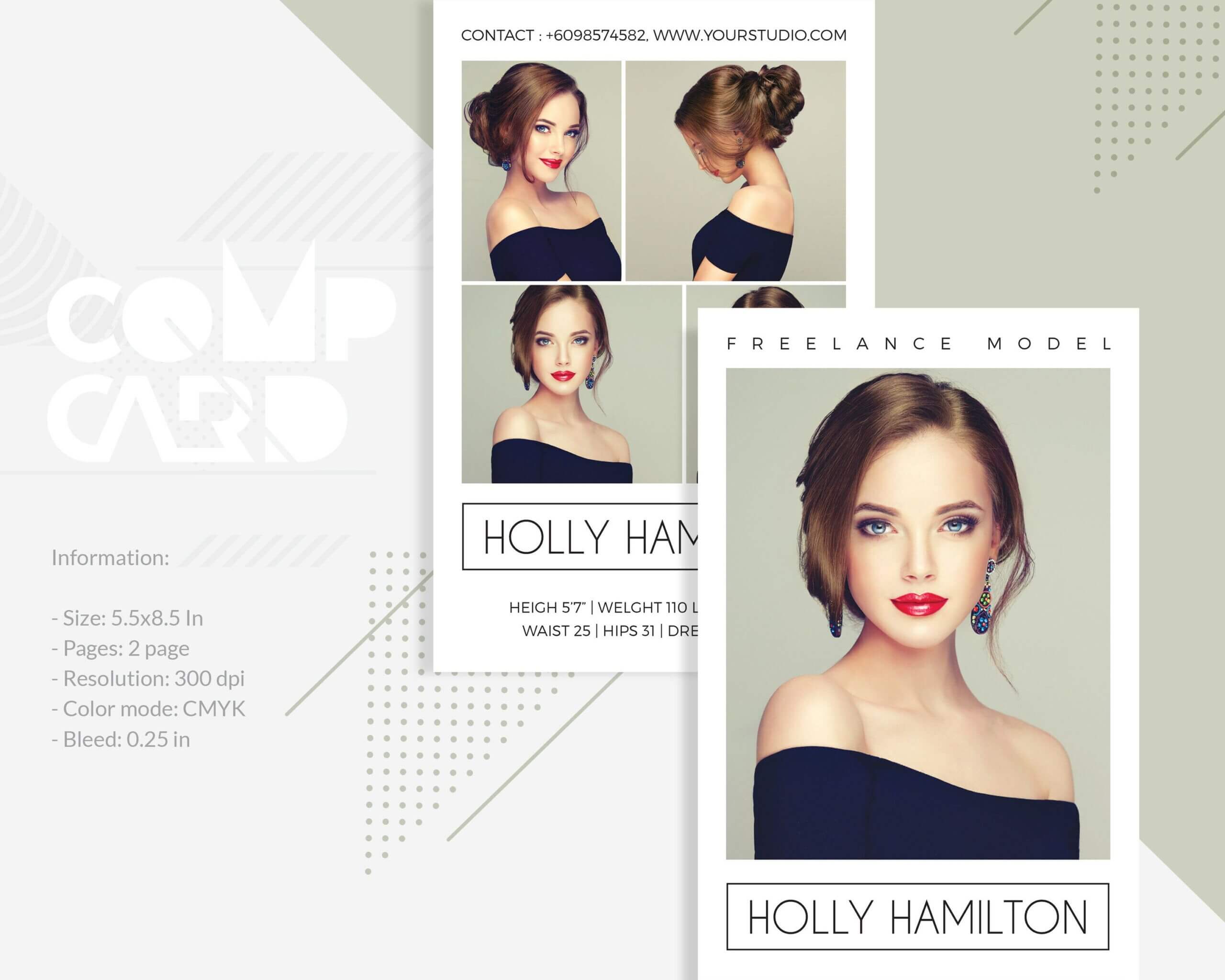Modeling Comp Card | Fashion Model Comp Card Template Pertaining To Comp Card Template Psd