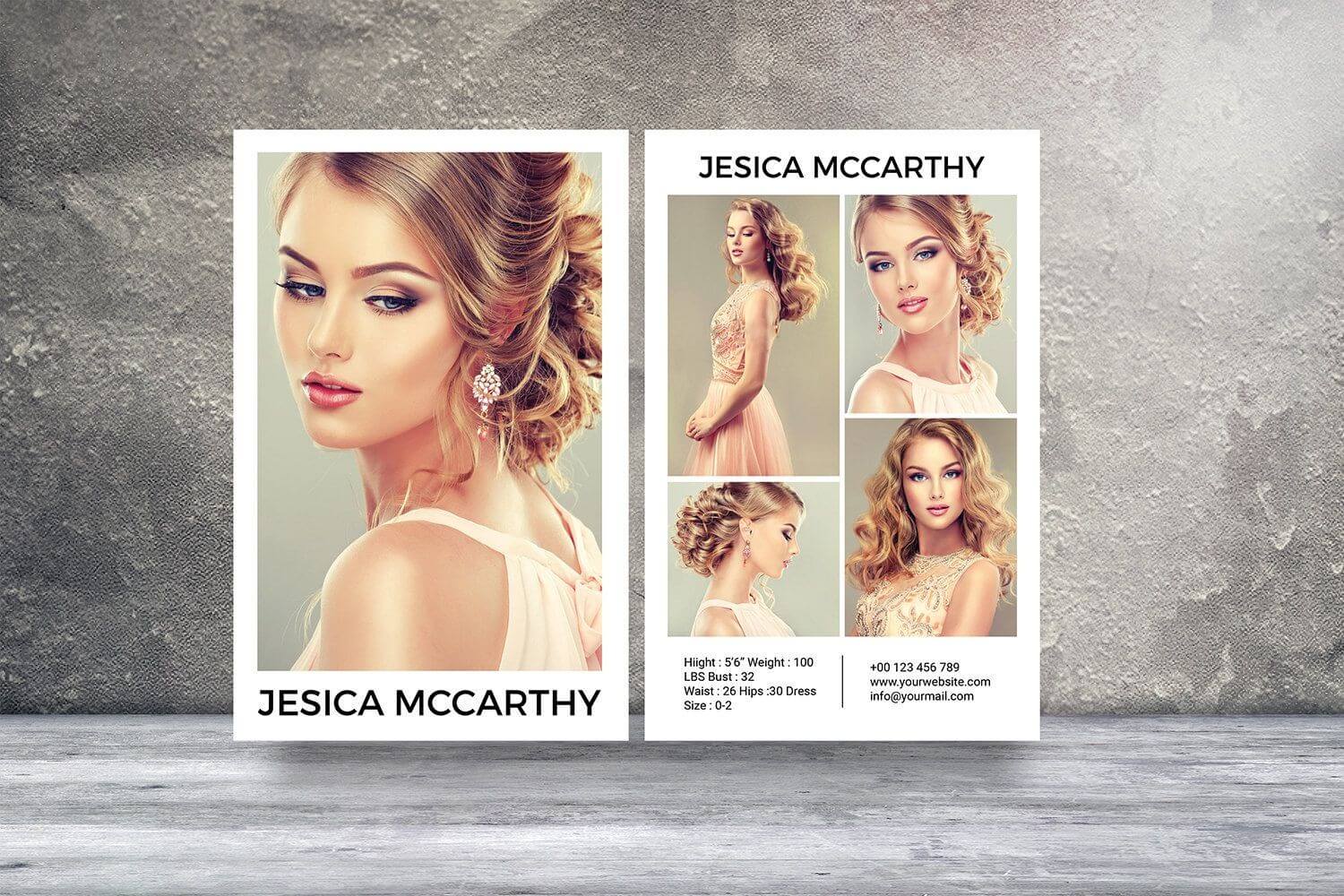 Modeling Comp Card | Fashion Model Comp Card Template Throughout Comp Card Template Psd