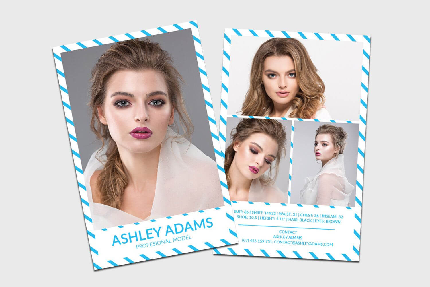 Modeling Comp Card | Model Agency Zed Card | Photoshop In Zed Card Template
