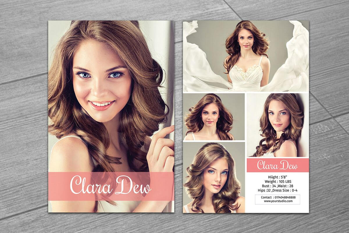 Modeling Comp Card Template, Ms Word & Photoshop Template With Free Model Comp Card Template Psd