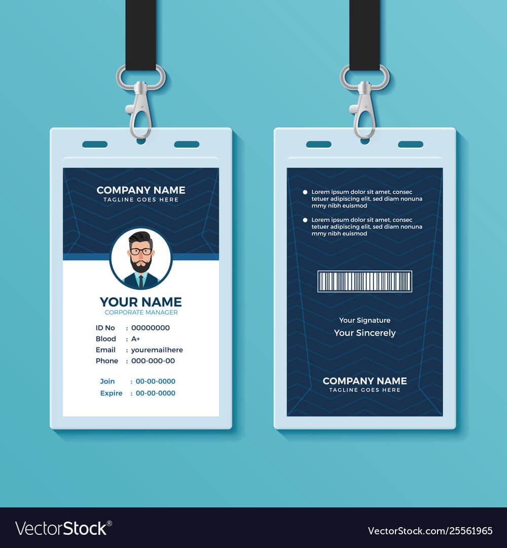 Modern And Clean Id Card Design Template Pertaining To Company Id Card Design Template