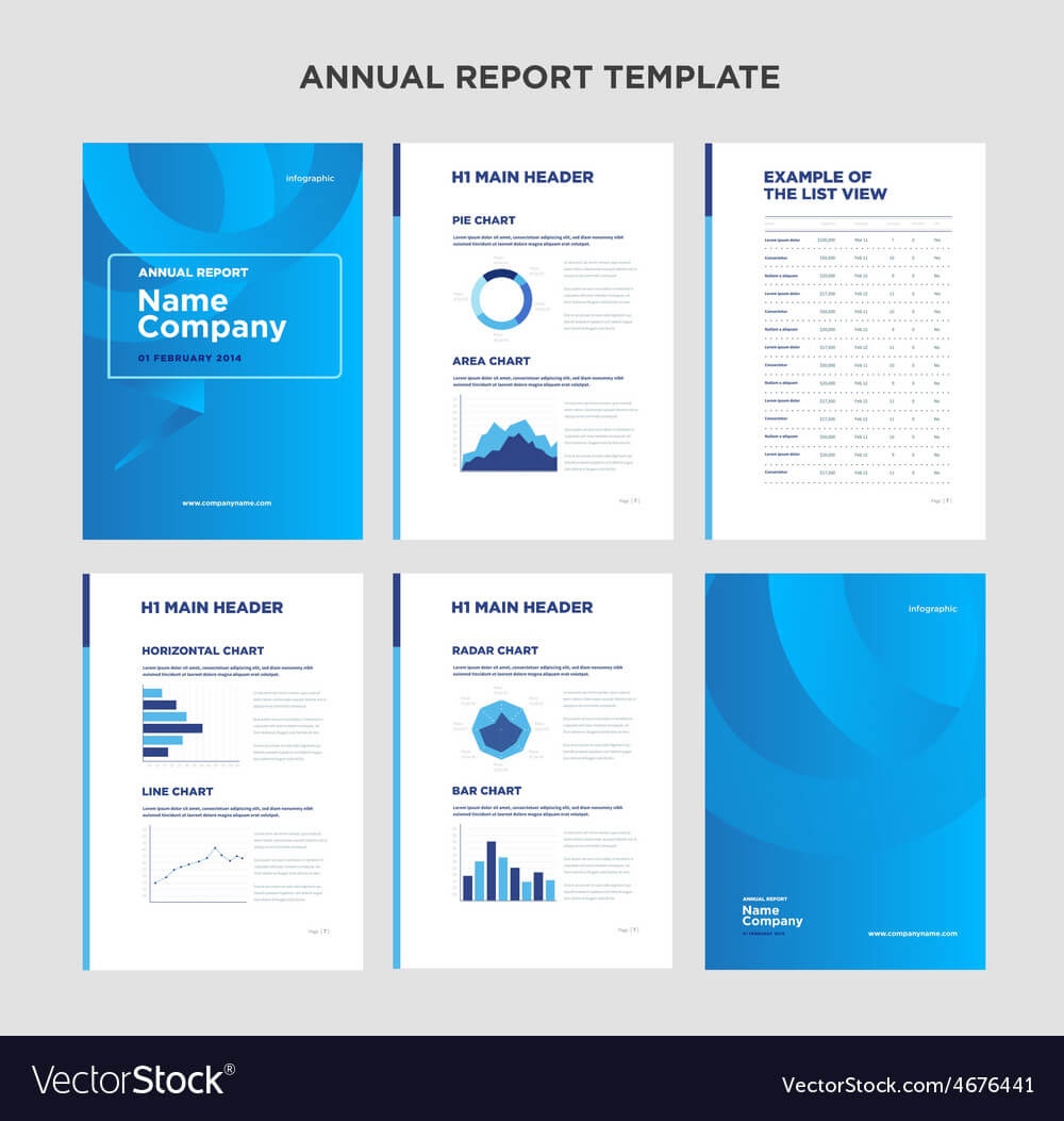 Modern Annual Report Template With Cover Design With Regard To Illustrator Report Templates
