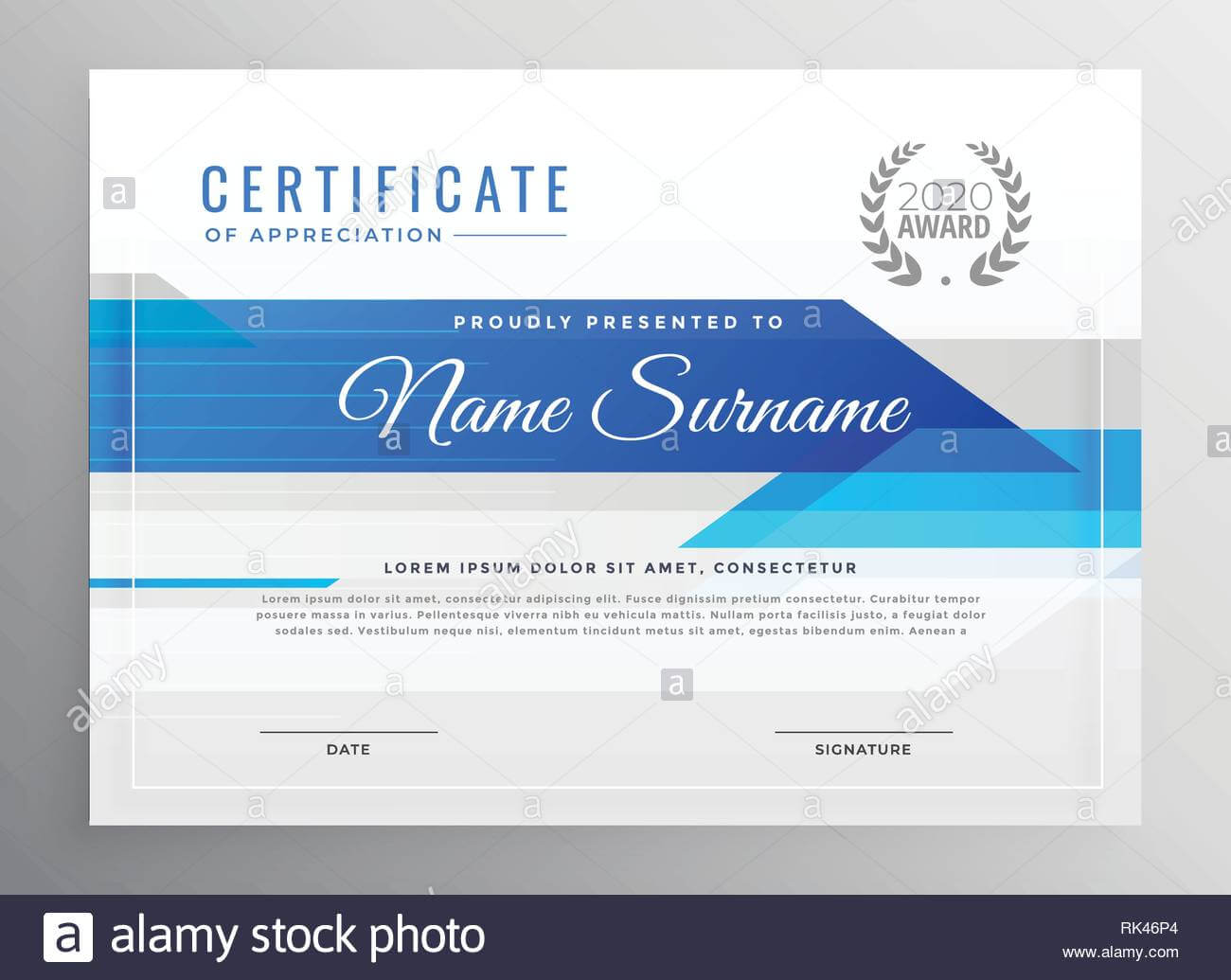 Modern Blue Horizontal Diploma Certificate Template Stock In Hockey Certificate Templates