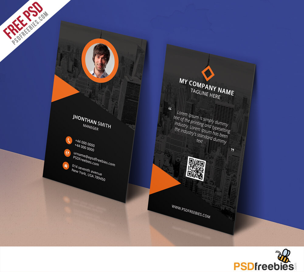 Modern Corporate Business Card Template Free Psd For Template Name Card Psd