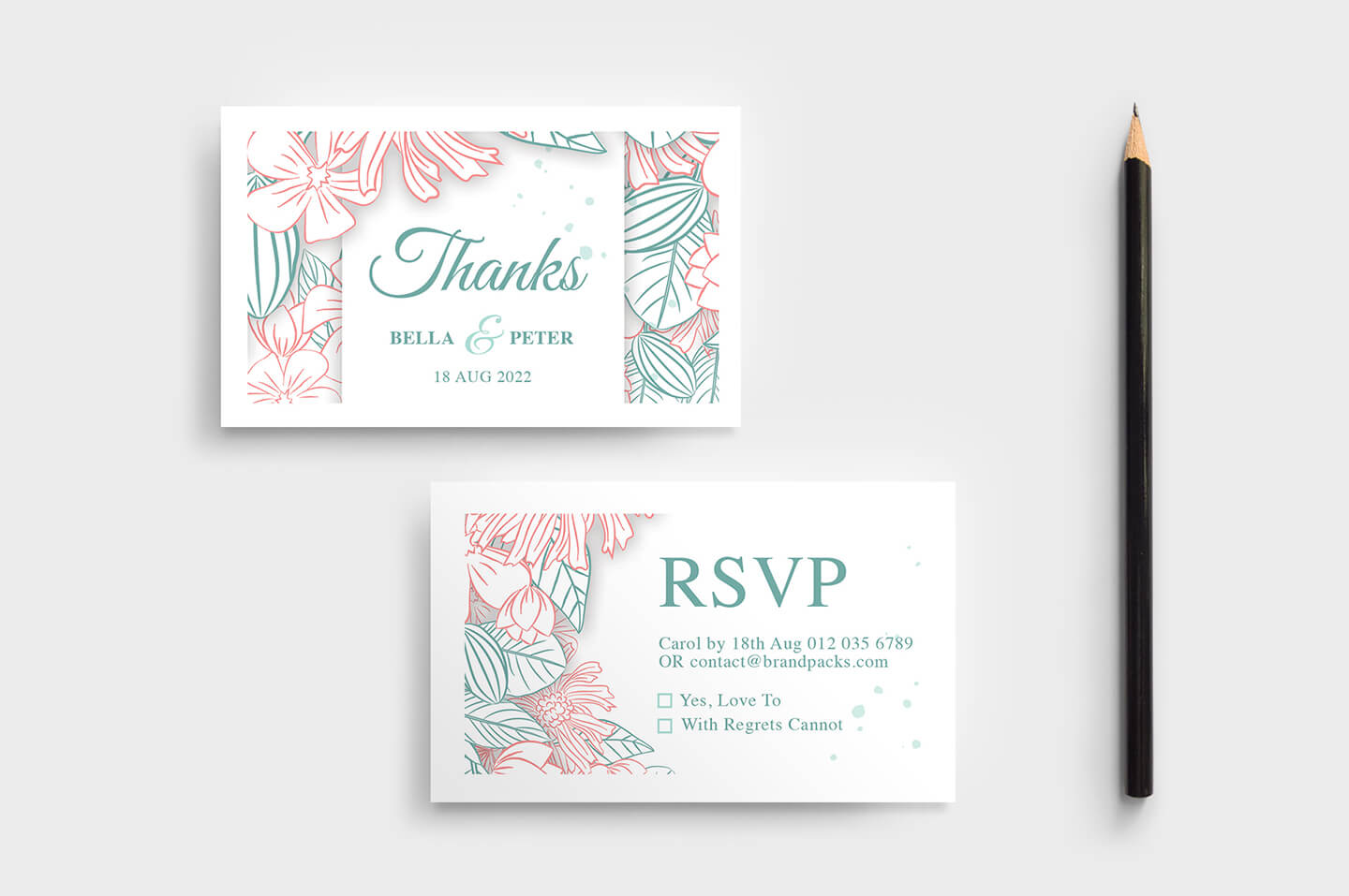 Modern Floral Wedding Rsvp Card Template – Brandpacks Inside Free Printable Wedding Rsvp Card Templates