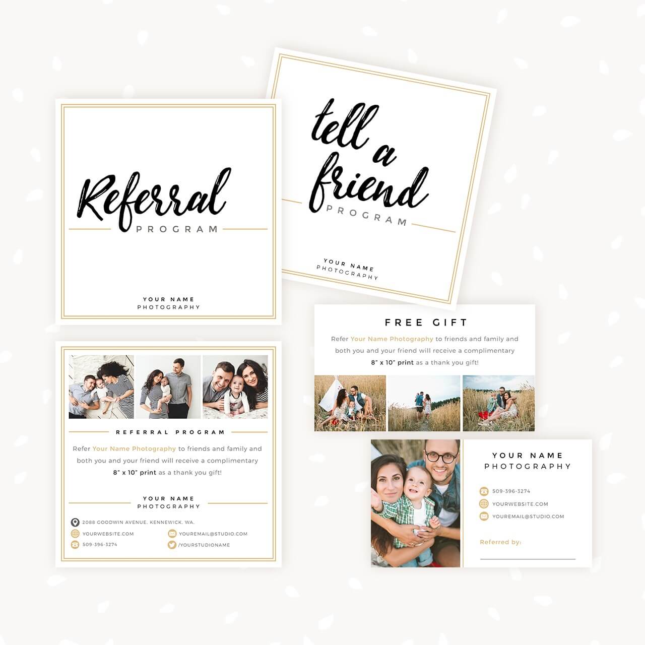Modern Hand Lettering Referral Card Set – Strawberry Kit Inside Referral Card Template Free
