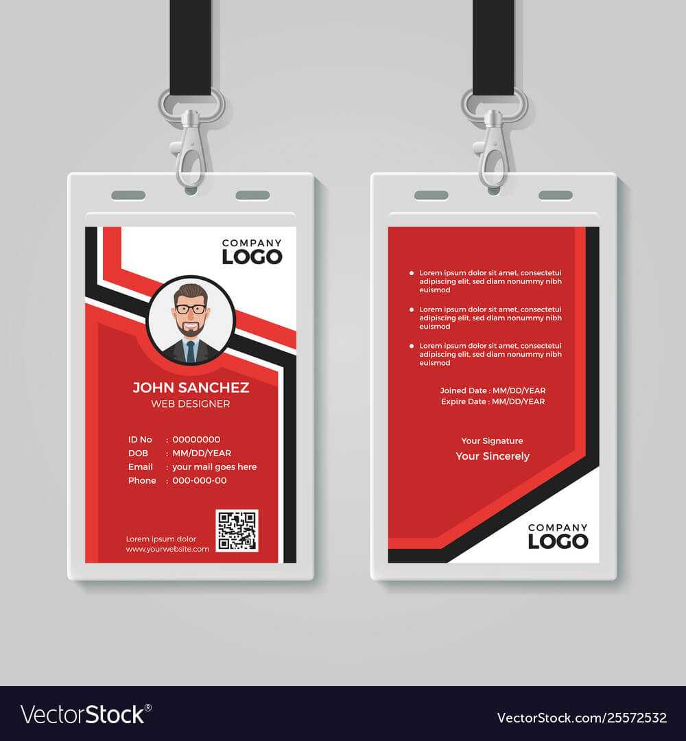 Modern Red Id Card Template Inside Media Id Card Templates