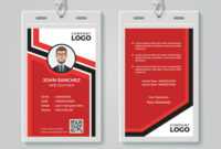 Modern Red Id Card Template within Id Card Template Ai