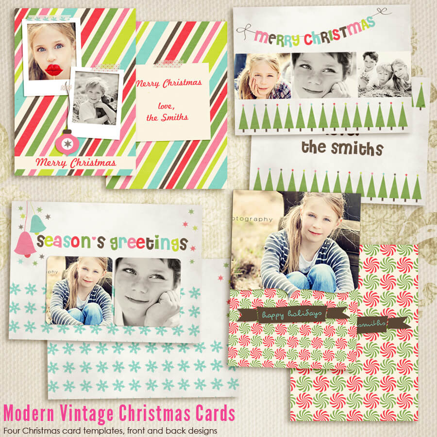 Modern Vintage Christmas Card Templates For Photographers Pertaining To Free Photoshop Christmas Card Templates For Photographers